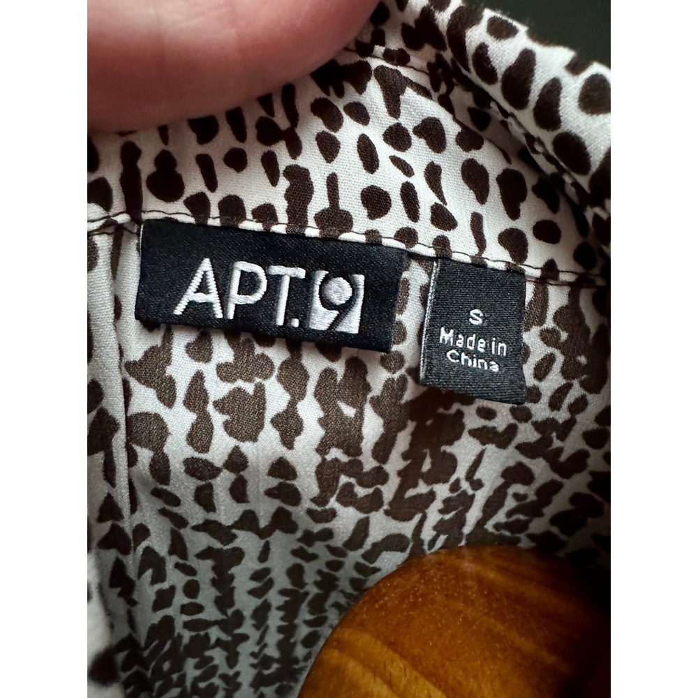 NWOT Apt. 9 Brown & White Accordion Bell Sleeve Top Women's S - Picture 8 of 9